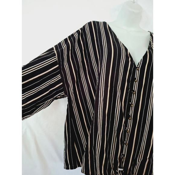 Maurices sz 3X striped office core business core boardroom chic blouse - Picture 2 of 5